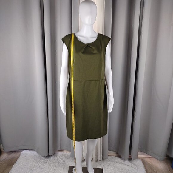 Merona Women's Olive Green Sleeveless, Zipper in Back Dress Size Large - Picture 5 of 11